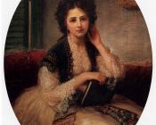 Mademoiselle Helene Cassaverti, three quarter length - 贝尔纳多·阿米克尼